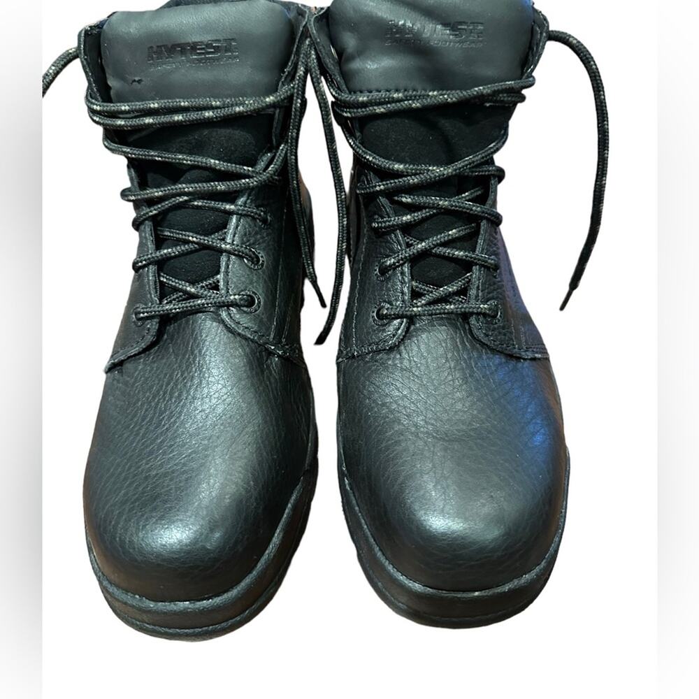 Hytest Safety Footwear Black Lace Up Steel Toe Boots Mens 7.5 Womens 9.5